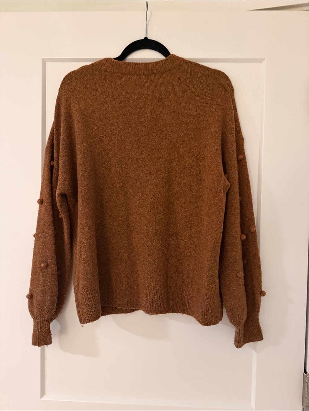 Madewell Brockton Bobble Knit Sweatee Cozy Pom-Pom Knit Sweater - Brown - Picture 4 of 4